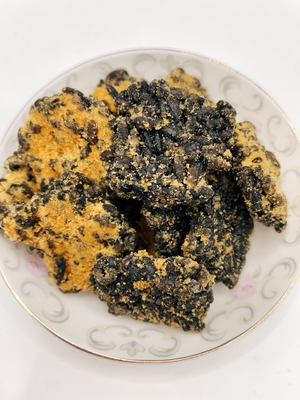 Guoba Emas Hitam Kuning kuning telur Dan Babi Floss Rasa Nasi Cracker Campuran Crispy Rice Goreng Nasi Kulit