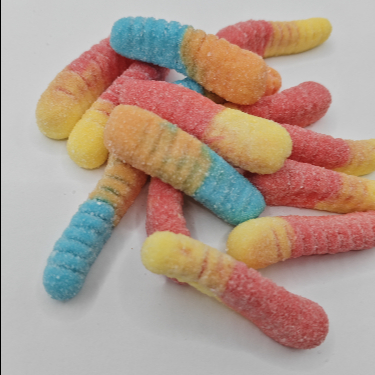 Permen Lunak Caterpillar Kustom 20g*20pcs Ukuran Paket Permen Gummy Sehat Camilan Buah Untuk Camilan Anak-anak