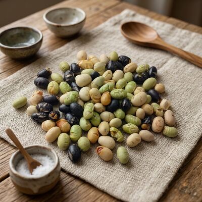 Triple Bean Blend Soya Bean Snacks - Lightly Salted Low-Oil Roasted Mixed Bean Snacks