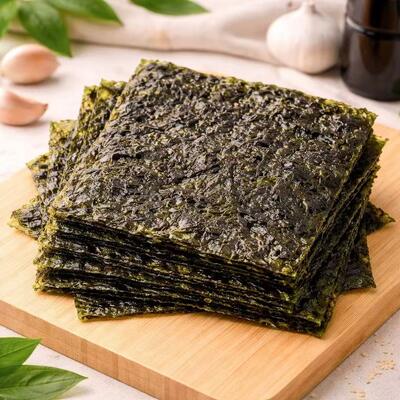 BRC Certified Gluten-Free Low-Fat Roasted Seaweed Snacks with Sea Salt Flavor untuk ritel dan industri makanan